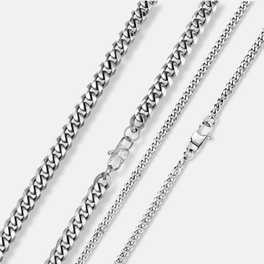 K12 - STARTER SET - SILVER CUBAN CHAIN BUNDLE