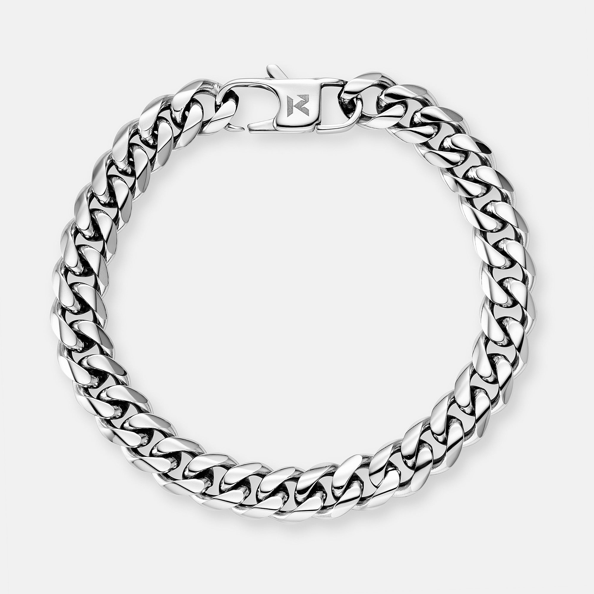 K12 - SILVER CUBAN BRACELET - 8MM