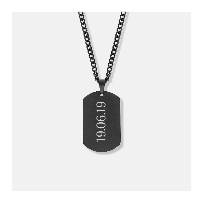 K12 - BLACK STEEL DOGTAG CHAIN
