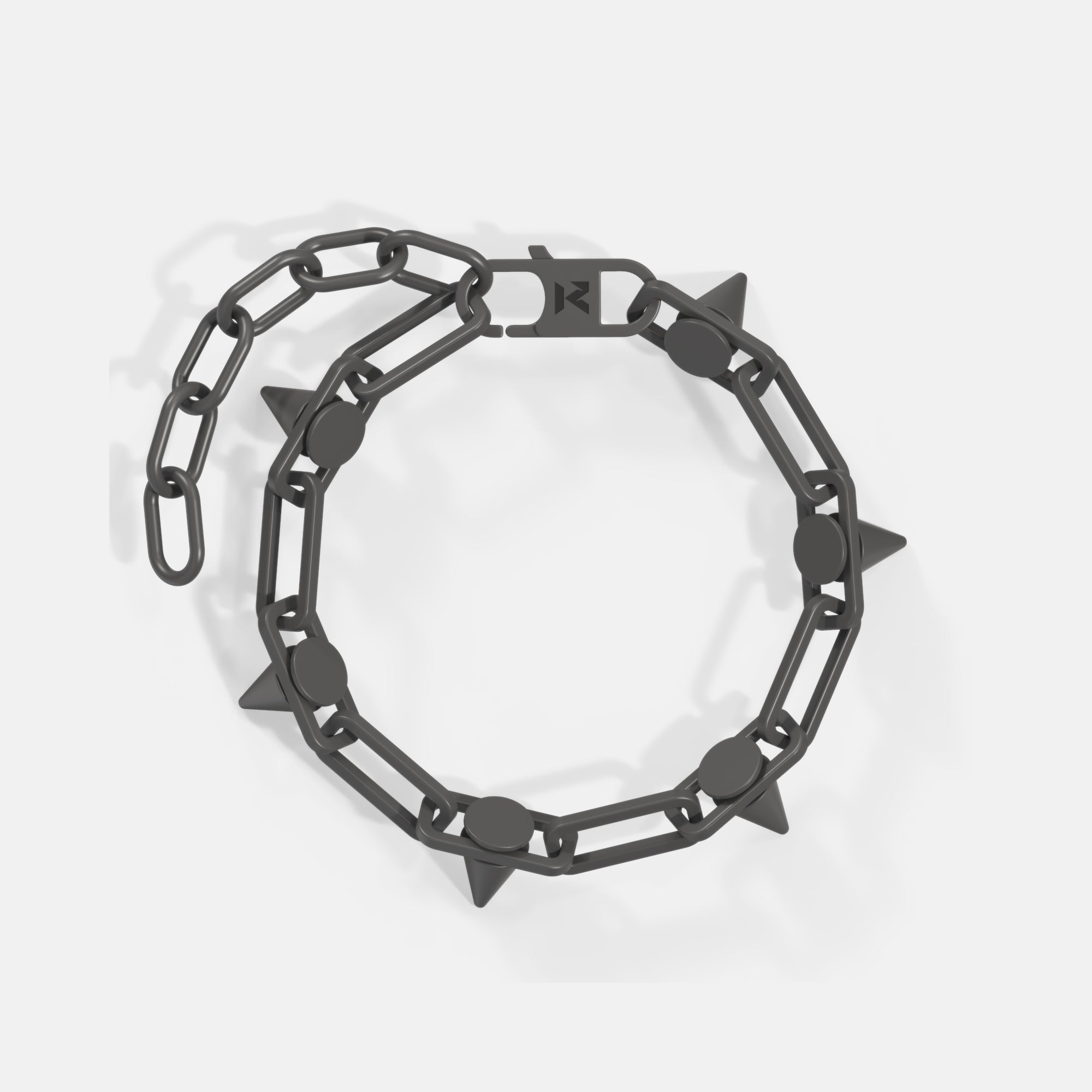 K12 - BLACK PAPERCLIP SPIKE BRACELET - 7MM